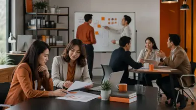 tim hr modern menggunakan ai untuk menganalisis pola employee engagement di lingkungan kantor profesional