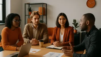 tim hr berdiskusi di kantor modern mengenai penerapan budaya kerja sehat untuk mendukung produktivitas tim