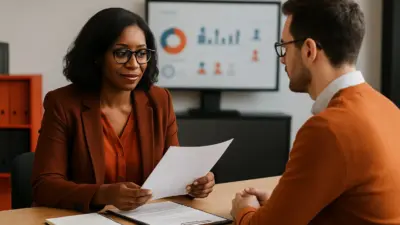 hr manager mewawancarai kandidat di kantor modern dengan pendekatan psikologi rekrutmen yang human-centered